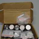 SANATO 10Pcs Nickel Door Stopper Floor Mounted with Black Rubber, Cylindrical 304 Stainless Steel Made (Silver)