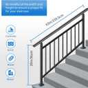 Upgrade Adjustable 5 Steps Handrail, 63"x38" Stair Railing Kit, Railings for Stairs Indoor and outstair, Hand Rails for Porch Railing, Deck Hand Railing, 5 Steps Handrails for Outdoor Steps