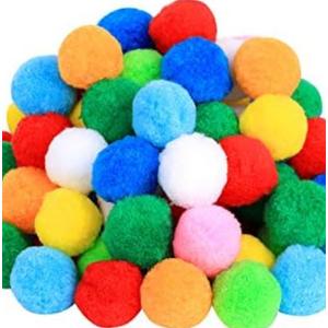 Very Large Assorted Pom Poms for DIY Creative Crafts Decorations, Assorted Colors (100Pack 2 Inch)