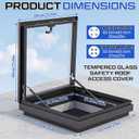 23.6 Inch Skylight Roof Window Tempered Glass Security Lighting Well Window