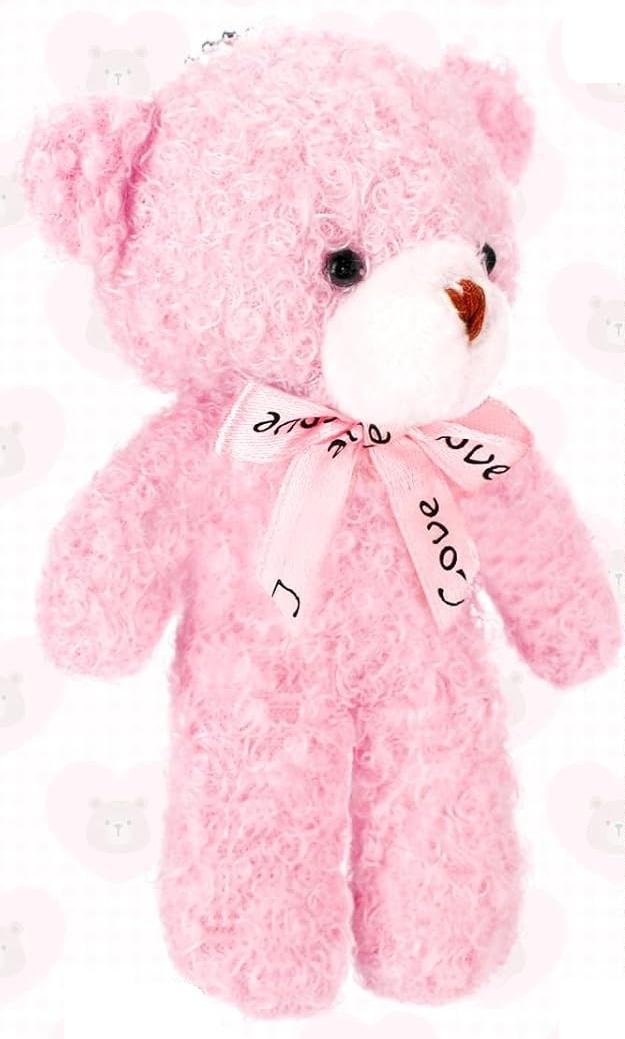 Lenwen Tiny Stuffed Bear Baby Shower Decorations, Include 4.7 Inch Soft Bear Doll for Wedding Birthday Party (Pink)