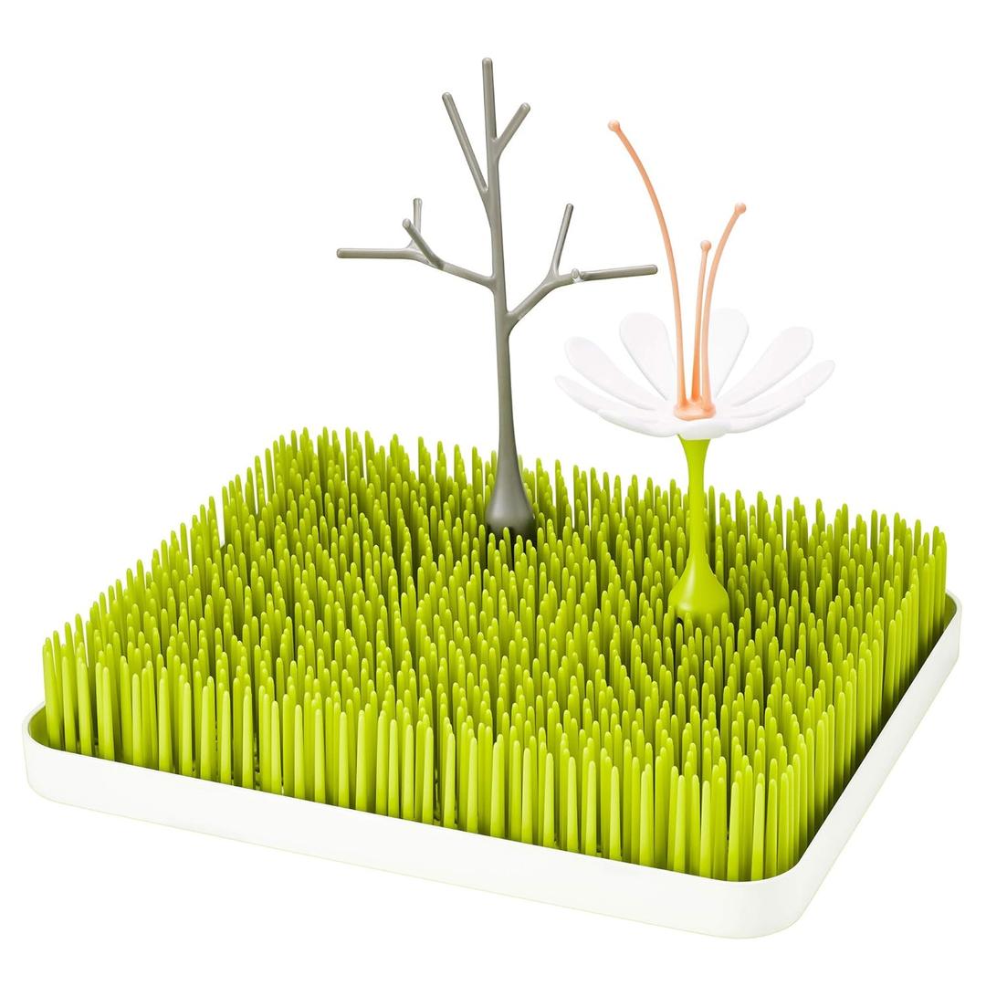 Boon Lawn Countertop Baby Bottle Drying Rack Bundle - Includes Lawn, Twig, and Stem Baby Accessories - Baby Bottle Organizer and Storage - Baby Bottle-Feeding Supplies - 3 Count