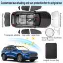 8PCS Windshield Sun Shade Custom Fit for 2020-2024 2025 2026 Ford Escape S, SE, SE Sport Hybrid, SEL, Titanium Accessories Foldable Sunshade Side Rear Window Shade Cover Full Set Privacy Protection