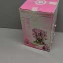 Cherry Blossom Bonsai Tree House Building Flowers Set for Adults, 1382 Pcs Micro-Particle Ideas Sakura Tree Building Blocks, Complete with String Lights, Dust Cover, and Wooden Base