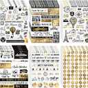 30 Sheets Vintage Travel Stickers Gold Foil Scrapbook Stickers Travel, Accessories for DIY Journals Planners Collage Albums, 6x8 Inch, Adhesive Vinyl Adventure Laptop Decals Gifts for Women Menn