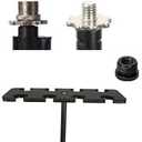Multi Microphone Holder, Up to 8 Mics, Ideal Mics Holder for Stage Organization and Display, with 3/8"-16 Threaded Adapter, Aluminum, Black
