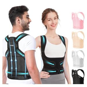 Fit Geno Back Brace Posture Corrector for Women and Men, Shoulder Straightener, Adjustable Full Back Support, Upper and Lower Back Pain Relief - Scoliosis, Hunchback, Hump, Thoracic, Spine Corrector