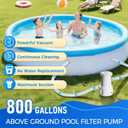 Above Ground Pool Filter Pump, 800 Gallons Flow Rate Pool Pumps Cartridge Pools Filters Pumps for High-Efficiency Water Clean & Debris Filtration, 800 GPH Swimming Pool Pumps Above Ground