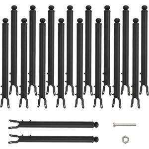 18 Pack 1-3/8'' Chain Link Fence Extension, 20'' Fence Extension Height, Galvanized Post Extender for Dogs and Privacy (Black)