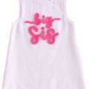 GOOCHEER Toddler Baby Girl Big Sister Clothes Big SIS Sleeveless Dress Striped Tank Dress Summer Outfit