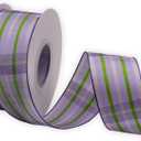 Wired Purple Ribbon Plaid Taffeta,1-1/2" X 10Meters,for Easter,Spring, Summer, Birthday, Wreath, Birthday, Gift Bows, Christmas