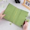 Genuine Leather Cover for A5 Notebooks, Fits Hobonichi Cousin, Midori MD Planners, Leuchtturm1917 and Stalogy with Pen Loop, Card Slots, Side Pockets, Back Pocket and Bookmarks (Green)