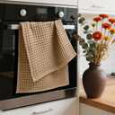 Jacquotha Waffle Bathroom Hand Towels 2-Piece (Tan) Cotton, Soft, Lightweight, Lint Free, 13 x 29