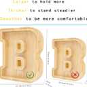 Letter Piggy Bank, Personalized Wooden Coin Banks, Large Wood Money Peny Bank for Adults (9", Alphabet B)