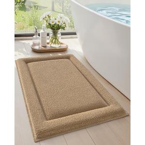 Color&Geometry 32x20 Memory Foam Bath Mat, Taupe Bathroom Rugs Soft Absorbent Chenille Bath Rug, Non Slip Bath Mats for Bathroom, Thick Shower Mats, Taupe