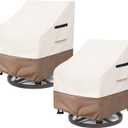 Patio Chair Covers Waterproof Patio Furniture Covers, 30W x 34D x 36H Inches Swivel Outdoor Chair Cover 2 Pack (Beige) (30"W x 34"D x 36"H - 2Pack, Beige - Chair Cover)