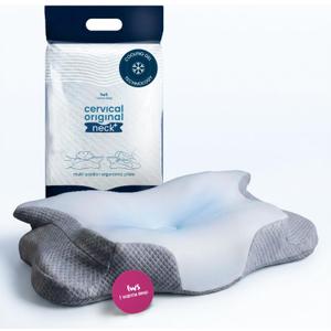 IWS I WANNA SLEEP Cervical Original Neck Plus Gel Premium Ergonomic Memory Foam Cooling Pillow for Neck Pain Relief Orthopedic Cervical Neck Pillow for Side Sleepers and Neck & Shoulder Support