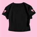 RoseSeek Girl's Letter Bow Graphic Tees Short Sleeve Crewneck Cute Shirts for Teen Girls Trendy