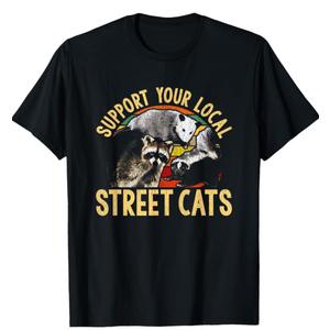 Support Local Street Cats! Raccon, Skunk T-Shirt Size XL