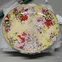 BTaT- Floral Dessert Plates Ceramic, Set of 4, 8 Inch, Assorted Colors with Golden Rim, Deep Porcelain Floral Plates Set of 4, Dishwasher Safe, Mothers Day Gift
