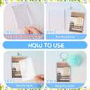 Henoyso 12 Pcs Valentine Photo Keychain Acrylic Picture Keychains with Colorful Fluffy Poms Photo Ornament (2 x 3 Inches)