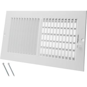 12 x 6 Inch [Duct Opening] Air Vent Covers for Wall or Ceiling - High Airflow 2 Way Steel Ventilation - Adjustable Wall/Ceiling Register, 13-3/4 Inch x 7-3/4 Inch [Overall Dimensions]