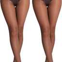 MERYLURE 20D Sheer Black Tights for Women, T-Crotch Ultra Thin Pantyhose High Waist Stockings Reinforced Toes 2 Pairs (Small, Coffee)