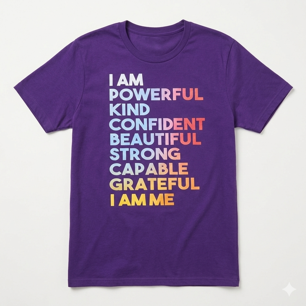 I am Powerful Kind Confident Beautiful Strong Capable Quote T-Shirt