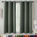 MIULEE Dark Mallard Blackout Curtains for Bedroom Living Room 63 Inches Long 2 Panels, Thermal Insulated Room Darkening Drapes Solid Grommet Noise Reduction Light Blocking Window Treatments 40x63 Inch 3