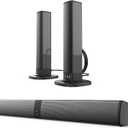 JFX Sound Bar for Smart TV, Soundbar with 5.0 Bluetooth, 3/ARC/Opt/AUX Connect, 2-in-1 Detachable Home Soundbar for TV/PC/Gaming/Projectors, Sound Bar TV Speakers with 3D Surround Bass Effect