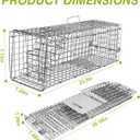 Small Live Animal Trap Cage, 23.3x7.24x7.72 Galvanized Catch and Release Trap for Squirrels, Chipmunks, Small Kittens, Rabbits, Weasels, Rats Collapsible for Easy Storage for Outdoor