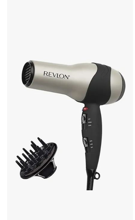 REVLON Turbo Hair Dryer | 1875 Watts of Maximum Shine, Fast Dry (Silver)