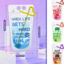 2 x 24 Pcs Video Game Party Favors Cups Video Gaming Themed Plastic Drink Pouches with Straws Clear Zipper Bags Reusable Pouches for Birthday Decor Party Favors Gift Prizes (Red/blue/green/orange)