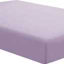 Sfoothome Twin Lavender Fitted Sheet Only, Wrinkle Free - Brushed Microfiber Bed Sheet with Deep Pocket