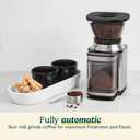 Cuisinart Coffee Grinder, Electric One-Touch Automatic Burr Coffee Grinder with 18-Position Grind Selector, Cup Size Selector for 4 18 Cups, DBM-8P1, Black Stainless