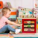 Battat Wooden Activity Cube City Themed Activity Center Educational Toys Wooden Toys for Toddlers and Kids 1 Year +