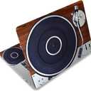 Laptop Decal Sticker Skin Cover, 12" 13.1" 13.3" 14" 15" 15.4" 15.6" Laptop Netbook Vinyl Skin Sticker Cover Art Notebook Protector (2 Wrist Pad Included), Removable Reusable, Retro Music Player