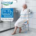 Loyoda FSA/HSA Eligible Swivel Shower Stool with Reinforced Crossing Bar, Height Adjustable Round Shower Chair for Inside Shower, Tool Free Assembly Shower Seats for Adults, 350lbs