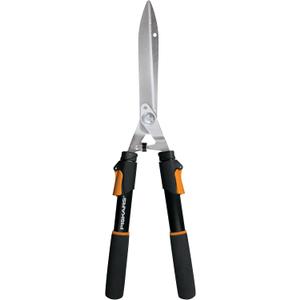 Fiskars Power-Lever Hedge Shears - 25"-33" Extendable Handle - Plant Cutting Scissors - Yard and Garden Tools - Orange/Black (1-Pack)