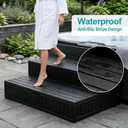 Hot Tub Steps with Storage Extra Wide, 2-Step Spa Stairs - Non-Slip Heavy Duty 500 lbs, Easy Assembly, Slip-Resistant, Universal for Hot Tub, RV, Camper, Pool Deck & Bath - Fits Any Size, Black