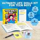 All-in-One Life Skills Kit - Teen Skills Box - Essential Skills for Success to Prepare Teen Boys for The Real World for 13 14 15 16 17 18 19 Year Old Boys