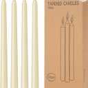 12 Pack Ivory Taper Candles 10 Inch Taper Candles Dripless, Smokeless, Unscented 8 Hours Long Burning Hand Poured Tall Candlesticks Perfect for Home Decor, Weddings, and Special Occasions
