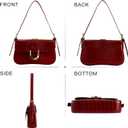 Shoulder Bag for Women Cute Chic Hobo Purses and Handbags Retro Clutch Underarm Purse with 2 Removable Strap (Crocodile Pattern Red)