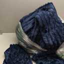 BEDELITE Fleece Oversized Queen Comforter Set -Super Soft & Warm Fluffy Navy Blue Bedding, Luxury Fuzzy Heavy Bed Set for Winter with 2 Pillow Cases