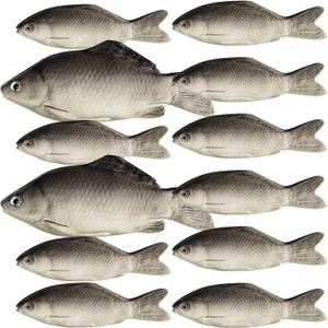 Liliful 24 Pcs Fake Fish Artificial Realistic Toys Stuffed Foam Faux Sea Fish Including Big and Small for Home Decoration Aquarium Tank Display Ornaments Stage Drama Prank Photography Prop