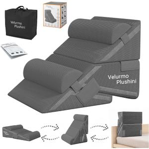 Oversized Bed Wedge Pillow Transformer Set, Adjustable Angles for Acid Reflux & GERD, Post-Surgery, Sleep Apnea Support, Sitting Up & Leg Elevation, Removable Covers, 31.5x23.6x25