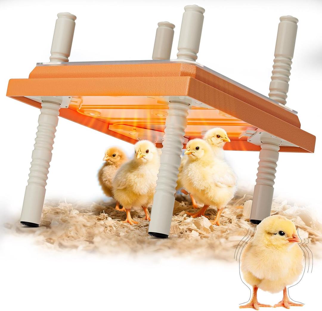Chick Brooder Heating Plate  10" x 10" Adjustable Height & Angle Brooder Plate for 15 Chicks, Safe Heat Plate for Chicks, Ducklings and Quail  15W Chick Heat Plate Warm Like Mother Hen