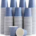 Clawsoff 300 Pack 5oz Paper Cups, Disposable Bathroom Navy Floral Small Mouthwash Cups 5 OZ for Barth, Parties, Picnics, Barbecues, Travel and Events