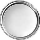 Glownary 5-Inch Round Stainless Steel Catering Tray, Mirror-Polished Finish, Silver Platter for Appetizers and Hors D'oeuvres, Dishwasher Safe