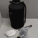 Insulated Water Bottle | Thickened Stainless Steel Vacuum Metal | Portable Sports Half Gallon Large Water Jug for Gym and Hiking with Straw, Carrier Bag, Handle Strap | BPA-Free 64 oz (Advanced Black)